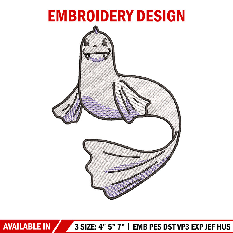 Dewgong embroidery design, Pokemon embroidery, Anime design, Embroidery shirt, Embroidery file,Digital download.jpg