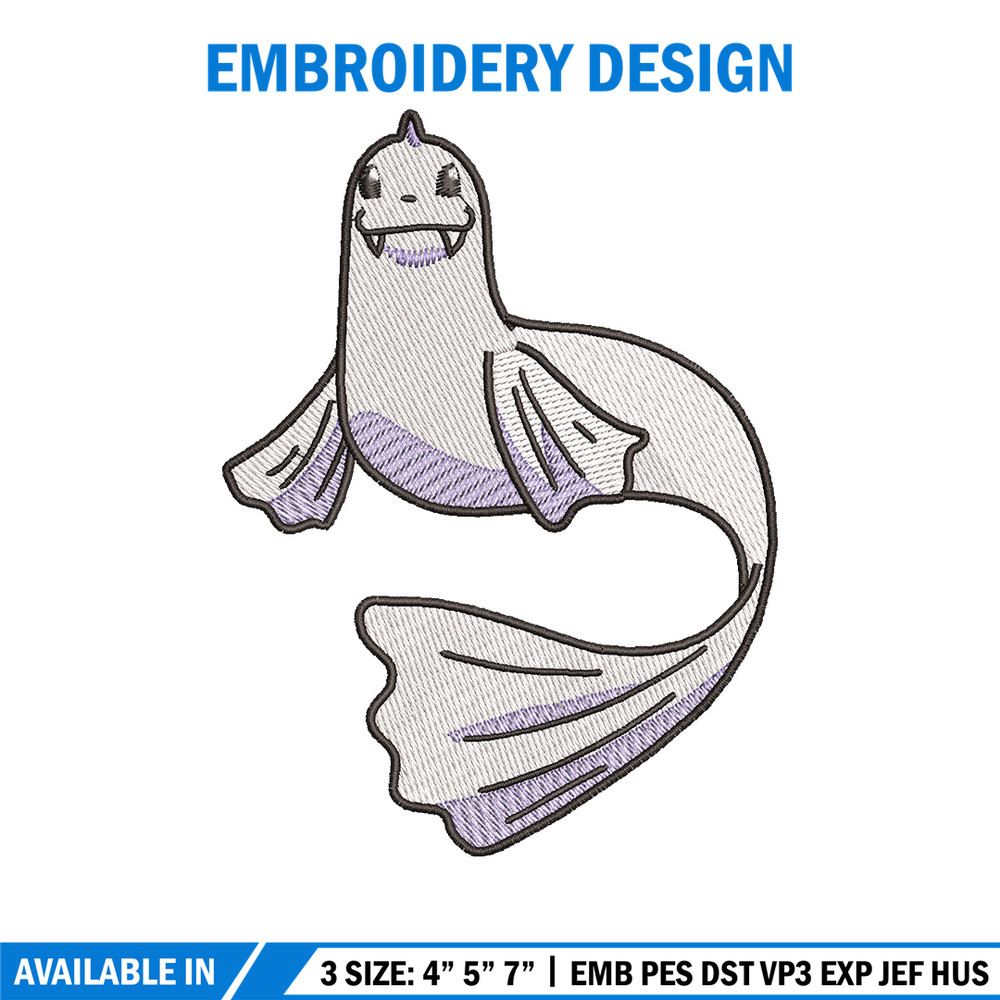 Dewgong embroidery design, Pokemon embroidery, Anime design, Embroidery shirt, Embroidery file,Digital download.jpg