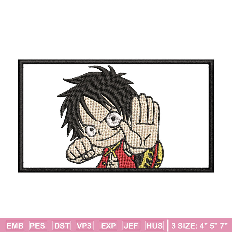 Luffy kid embroidery design, One piece embroidery, Anime design, Embroidery shirt, Embroidery file, Digital download.jpg