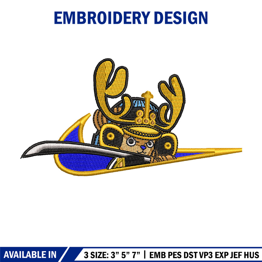 Chopper nike embroidery design, One piece embroidery, Nike design, Embroidery shirt, Embroidery file, Digital download.jpg