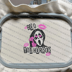 boo you horror embroidery design, face ghost embroidery machine file, scary halloween, embroidery file, digital download