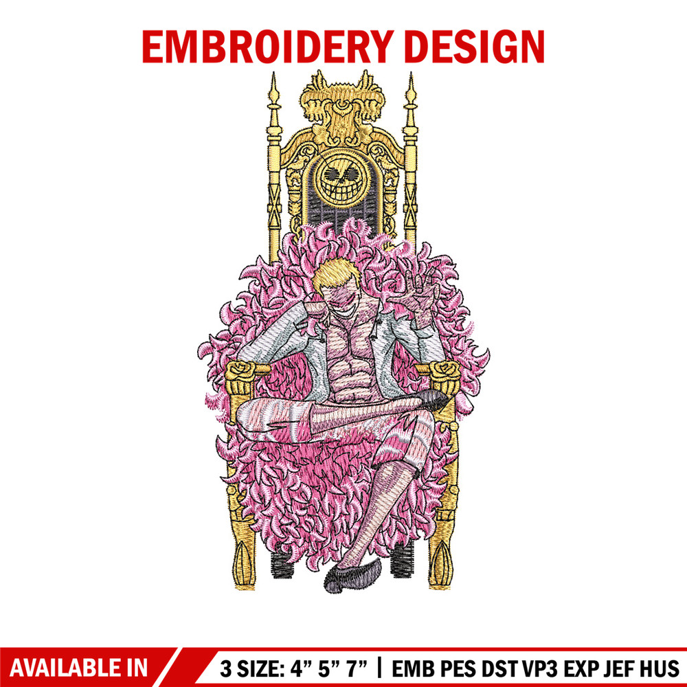 Doffy king embroidery design, One piece embroidery, Anime design, Embroidery shirt, Embroidery file, Digital download.jpg