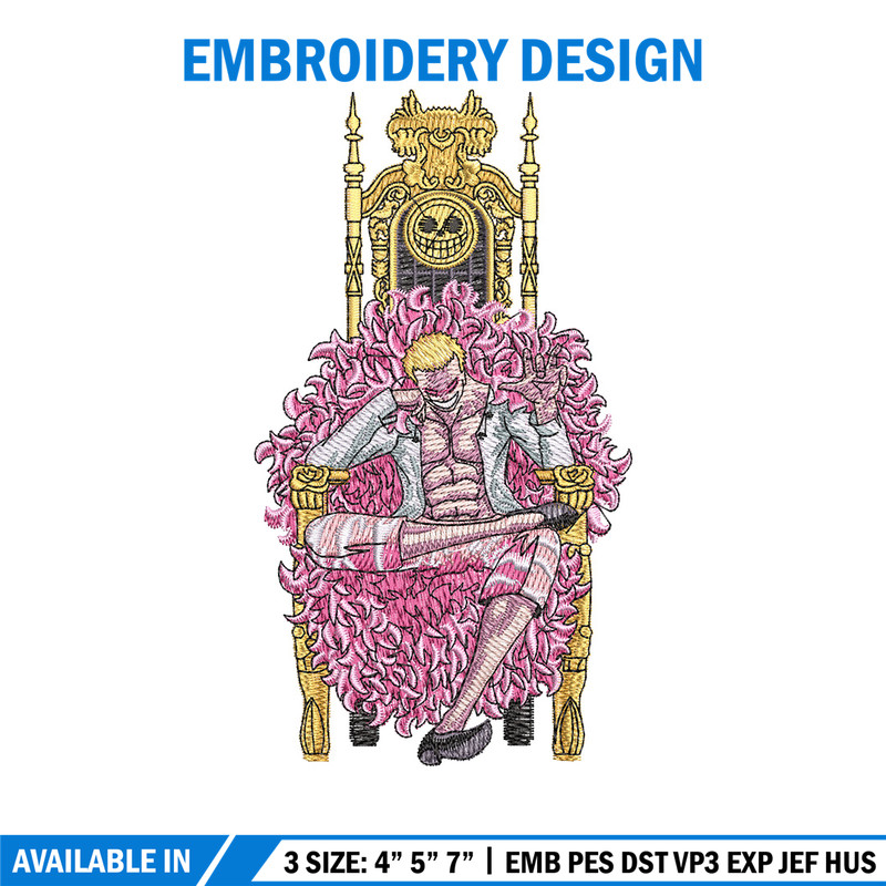 Doffy king embroidery design, One piece embroidery, Anime design, Embroidery shirt, Embroidery file, Digital download.jpg