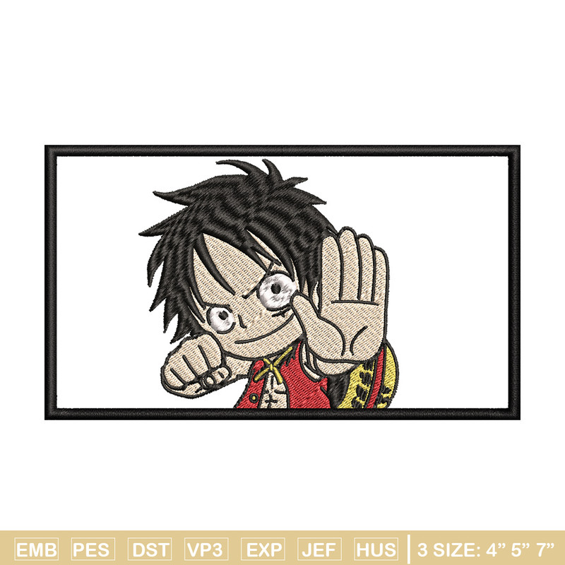 Luffy kid embroidery design, One piece embroidery, Anime design, Embroidery shirt, Embroidery file, Digital download.jpg