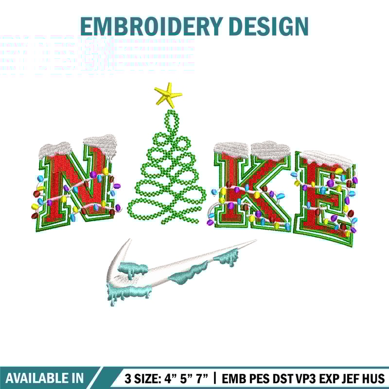 Christmas Nike logo embroidery design, logo embroidery, Nike design, Embroidery shirt, logo shirt, Instant download.jpg