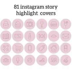 81 Pink Instagram Highlight Icons. Minimalist Instagram Highlights Images. Lifestyle Instagram Highlights Covers