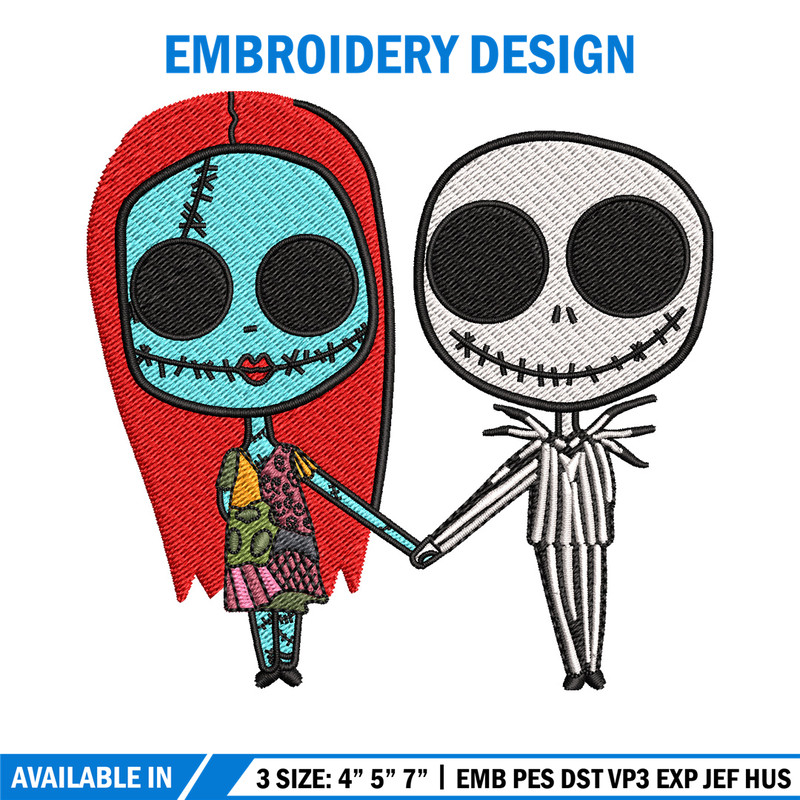 Doll couple embroidery design, Skeleton embroidery, Embroidery file, Embroidery shirt, Emb design, Digital download.jpg