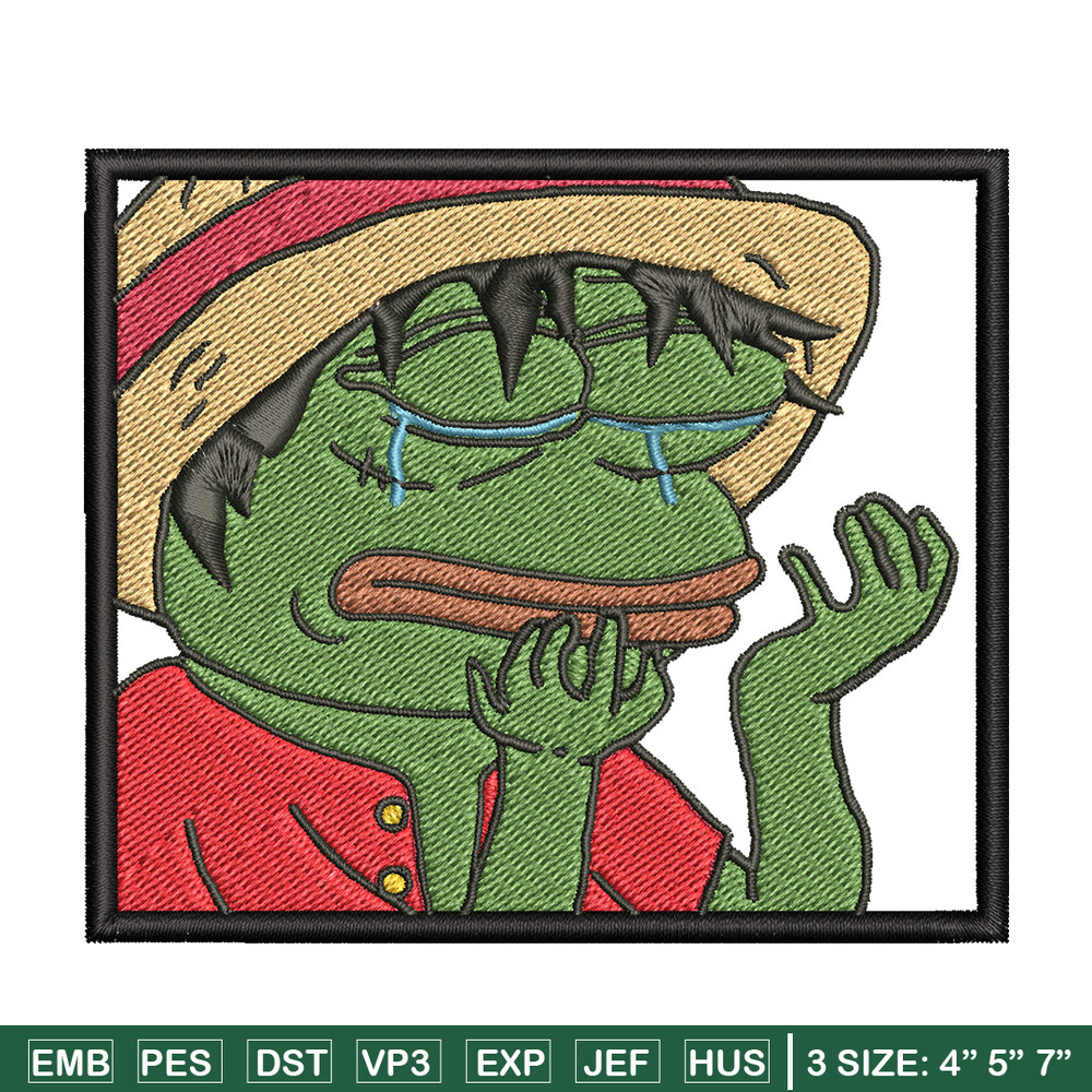 Luffy meme embroidery design, One piece embroidery, Anime design, Embroidery shirt, Embroidery file, Digital download.jpg