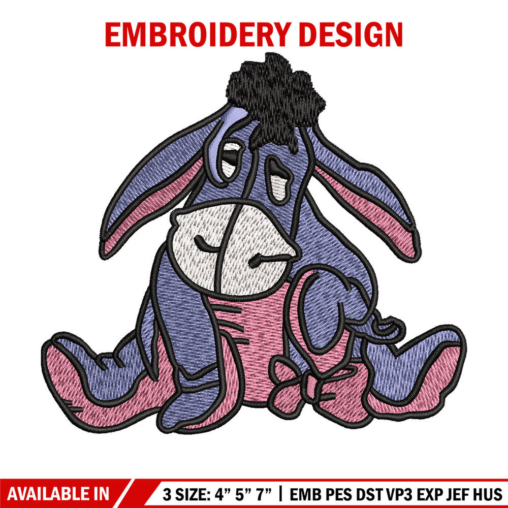 Donky embroidery design, Pooh disney embroidery, Embroidery file, Embroidery shirt, Emb design, Digital download.jpg