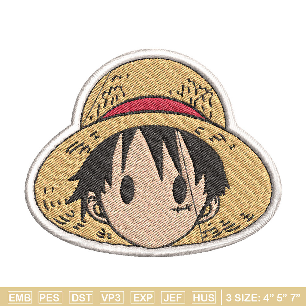Luffy logo embroidery design, One piece embroidery, Anime design, Embroidery file, Embroidery shirt, Digital download.jpg