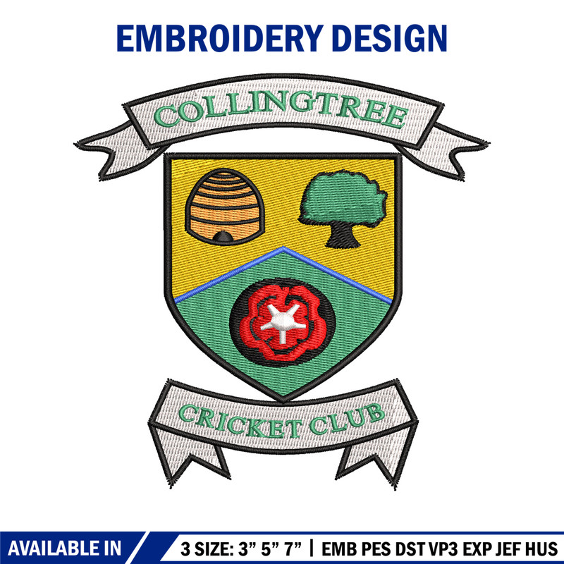 Collingtree Cricket embroidery design, Collingtree Cricket embroidery, logo design, embroidery file, Digital download.jpg