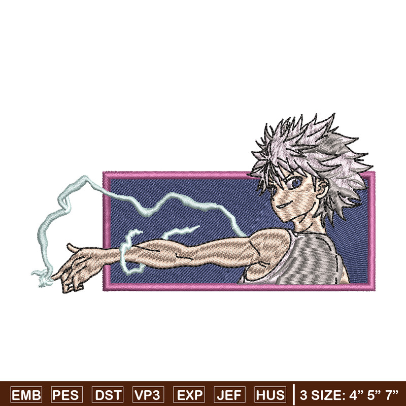 Killua lightning embroidery design, hunter x hunterr embroidery, embroidery file, anime design, Digital download.jpg