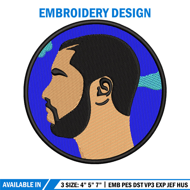 Drake circle embroidery design, Drake embroidery, Embroidery file, Embroidery shirt, Emb design,Digital download.jpg