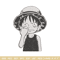 Luffy nose embroidery design, One piece embroidery, Anime design, Embroidery file, Embroidery shirt, Digital download.jpg