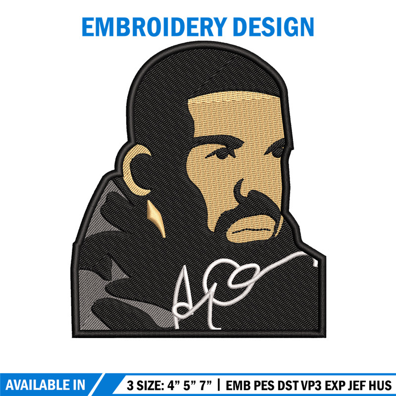 Drake man embroidery design, Drake embroidery, Embroidery file, Embroidery shirt, Emb design,Digital download.jpg