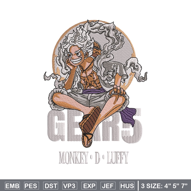 Luffy sitting embroidery design, One piece embroidery, Anime design, Embroidery shirt, Embroidery file, Digital download.jpg