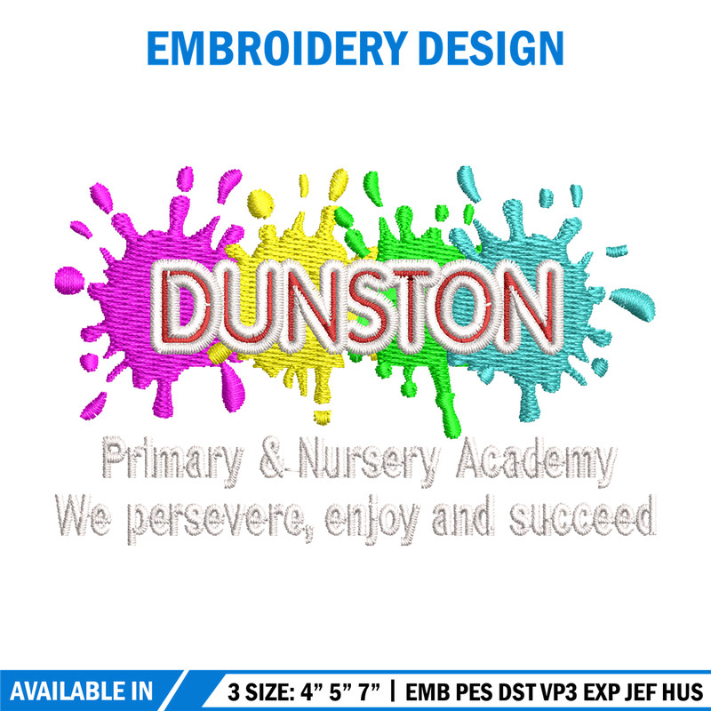 Dunston Primary logo embroidery design, logo embroidery, logo design, Embroidery shirt, logo shirt, Instant download.jpg