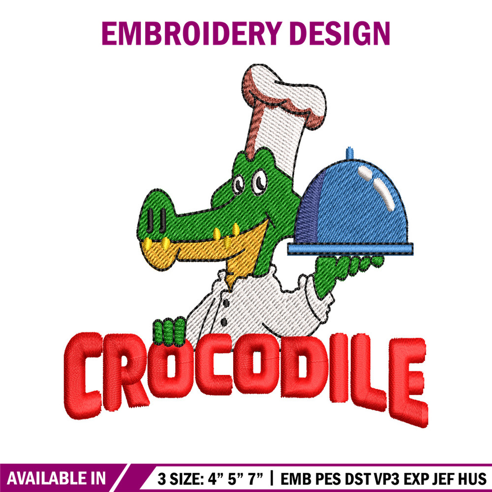 Crocodile chef embroidery design, Crocodile chef embroidery, embroidery file, logo design, logo shirt, Digital download.jpg