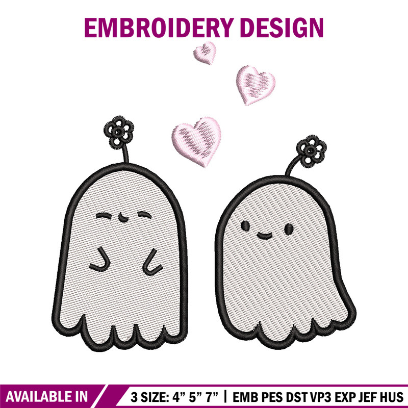 Cute ghost embroidery design, Ghost embroidery, Embroidery file, Embroidery shirt, Emb design, Digital download.jpg