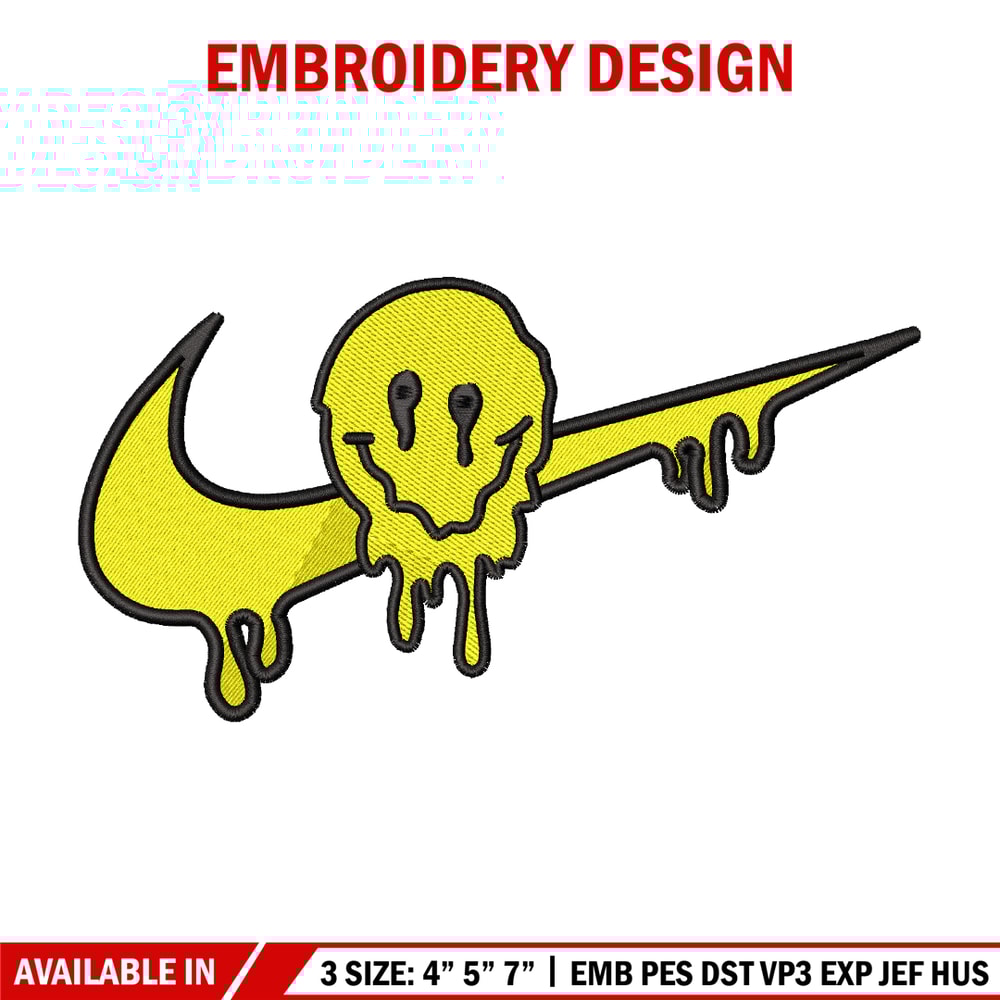 Emoji smile nike embroidery design, Emoji embroidery, nike design, embroidery file, logo shirt, Digital download.jpg