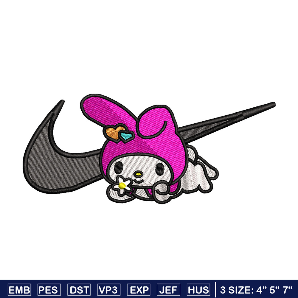 Kuromi Nike embroidery design, Hello kitty embroidery, Nike design, cartoon design, cartoon shirt, Digital download.jpg