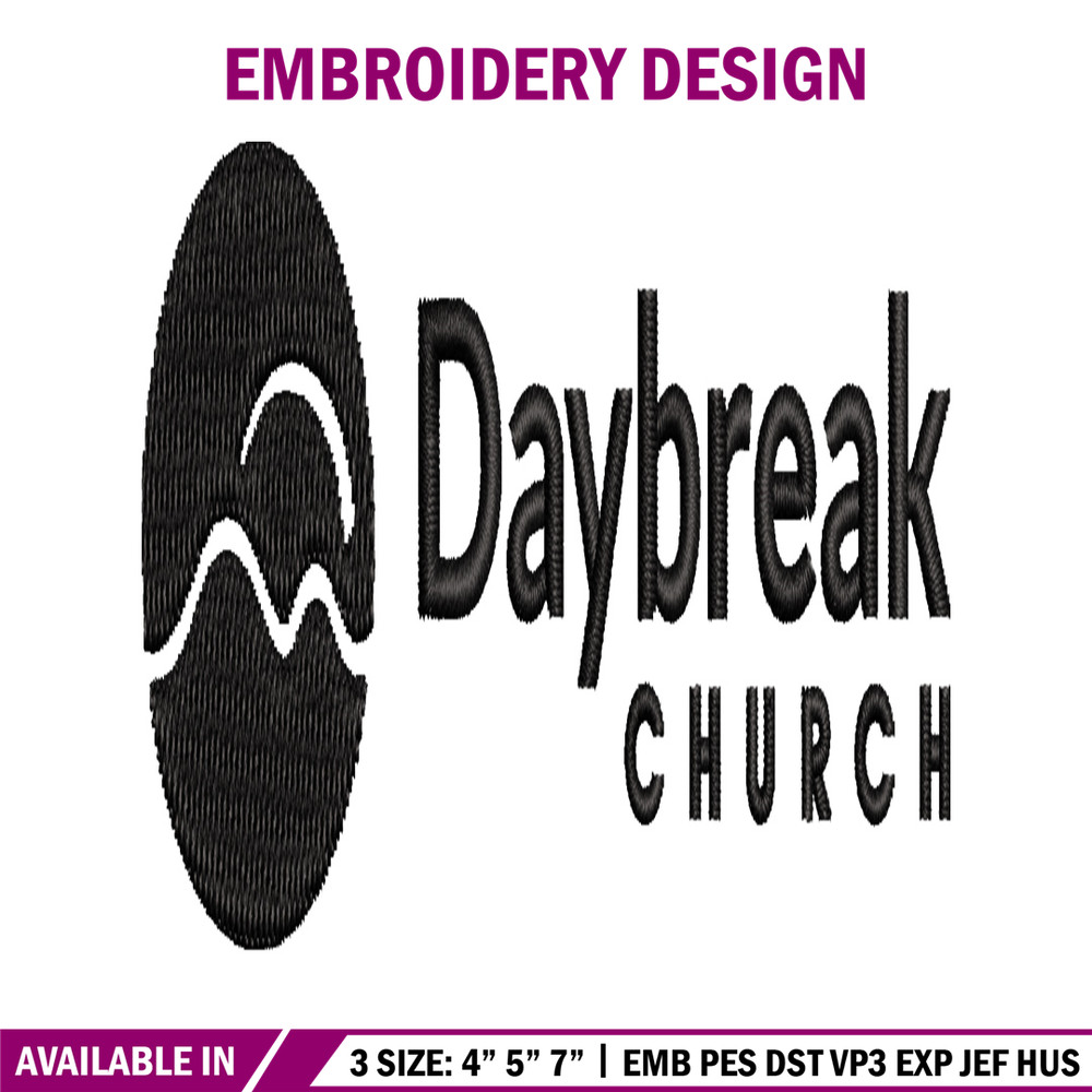 Daybreak Church logo embroidery design, Logo embroidery, embroidery file, logo design, logo shirt, Digital download..jpg
