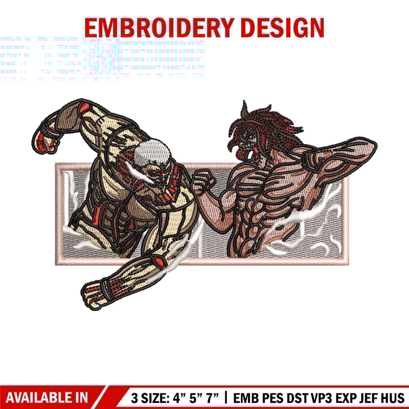 Eren x reiner embroidery design, Aot embroidery, Anime design, Embroidery shirt, Embroidery file, Digital download.zip.jpg