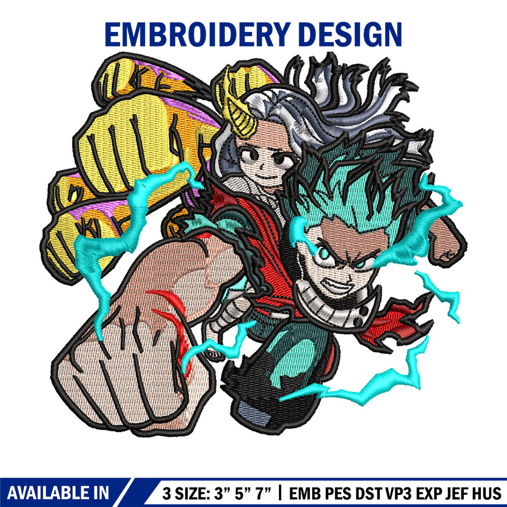 Deku punch embroidery design, Mha embroidery, Anime design, Embroidery shirt, Embroidery file, Digital download.jpg