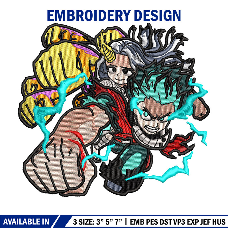 Deku punch embroidery design, Mha embroidery, Anime design, Embroidery shirt, Embroidery file, Digital download.jpg