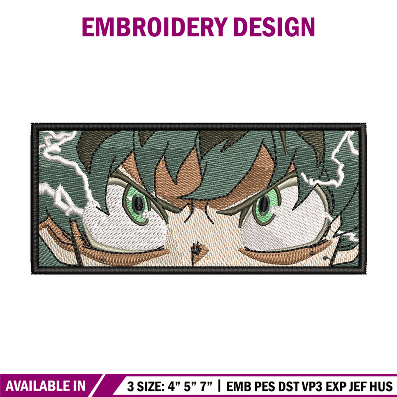 Deku eyes embroidery design, Mha embroidery, Anime design, Embroidery shirt, Embroidery file, Digital download.jpg