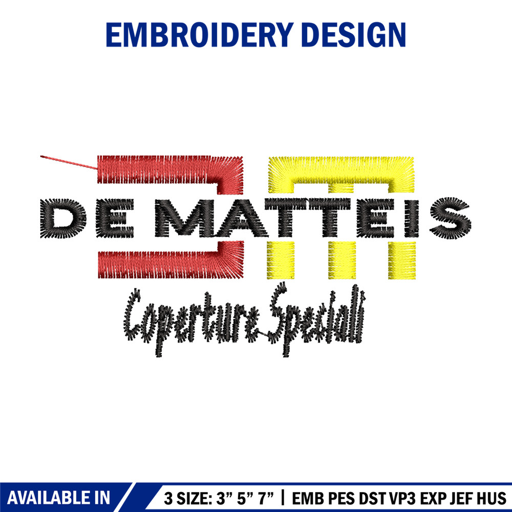 Dematteis logo embroidery design, Dematteis logo embroidery, logo design, Embroidery shirt, logo shirt, Instant download.jpg