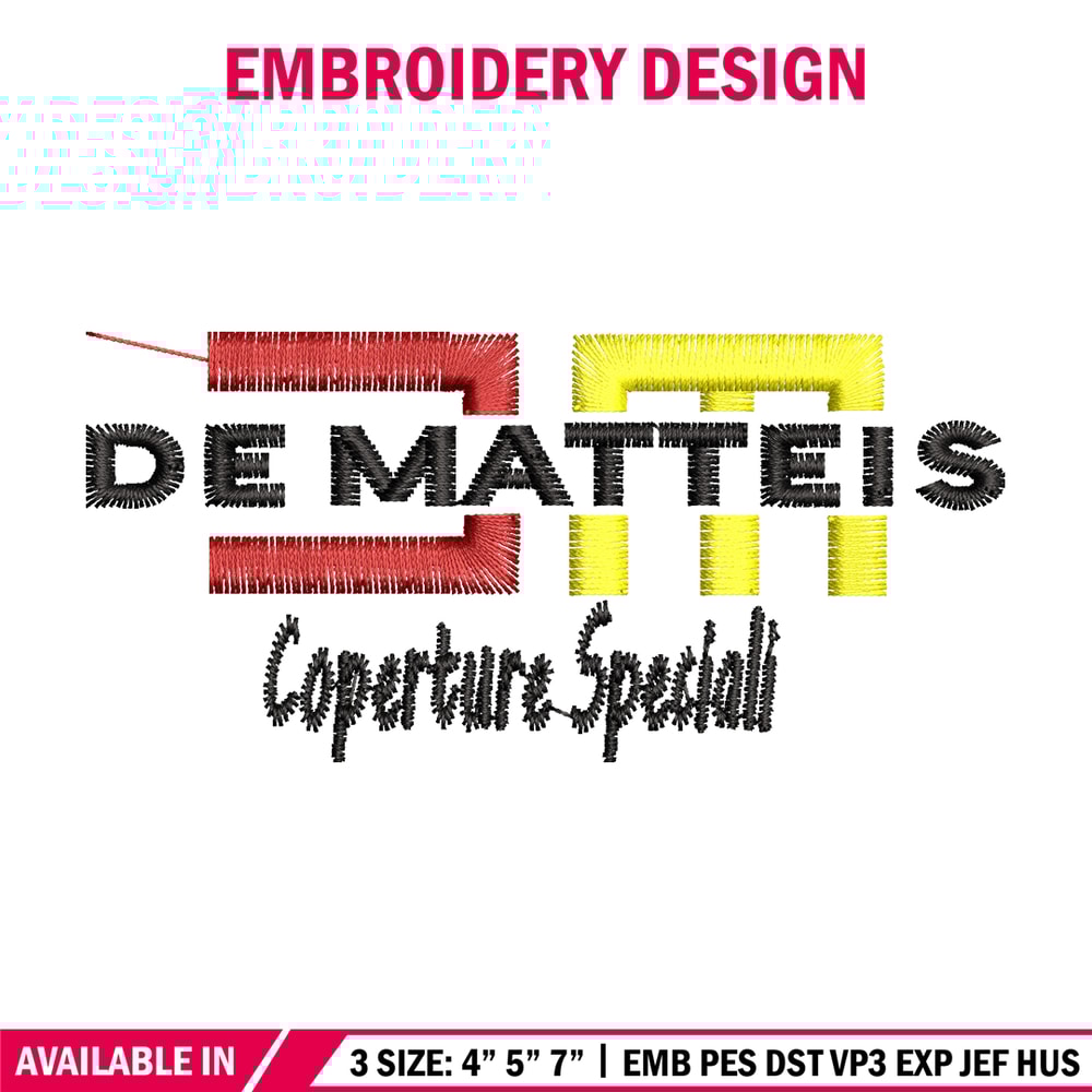 Dematteis logo embroidery design, Dematteis logo embroidery, logo design, Embroidery shirt, logo shirt, Instant download.jpg