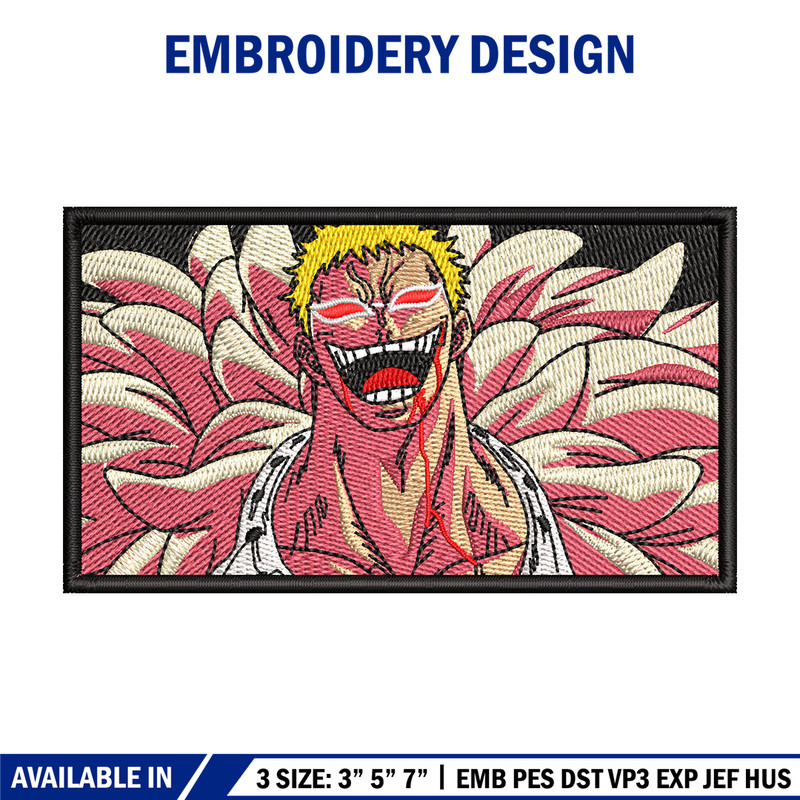 Doffy box embroidery design, One piece embroidery, Anime design, Embroidery shirt, Embroidery file, Digital download.jpg