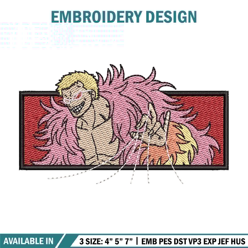 Doffy frame embroidery design, One piece embroidery, Anime design, Embroidery shirt, Embroidery file, Digital download.jpg