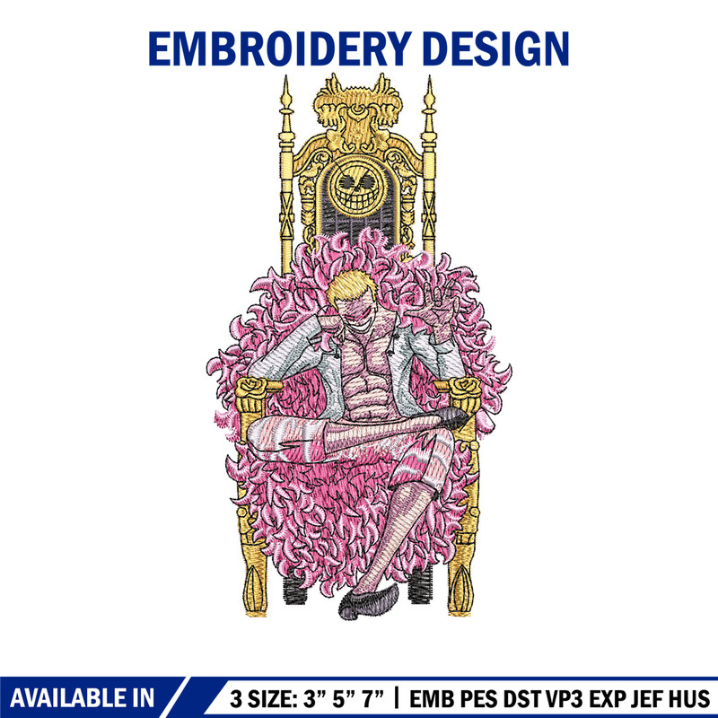 Doffy king embroidery design, One piece embroidery, Anime design, Embroidery shirt, Embroidery file, Digital download.jpg