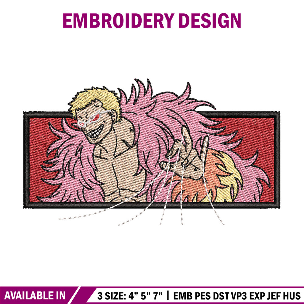 Doffy frame embroidery design, One piece embroidery, Anime design, Embroidery shirt, Embroidery file, Digital download.jpg