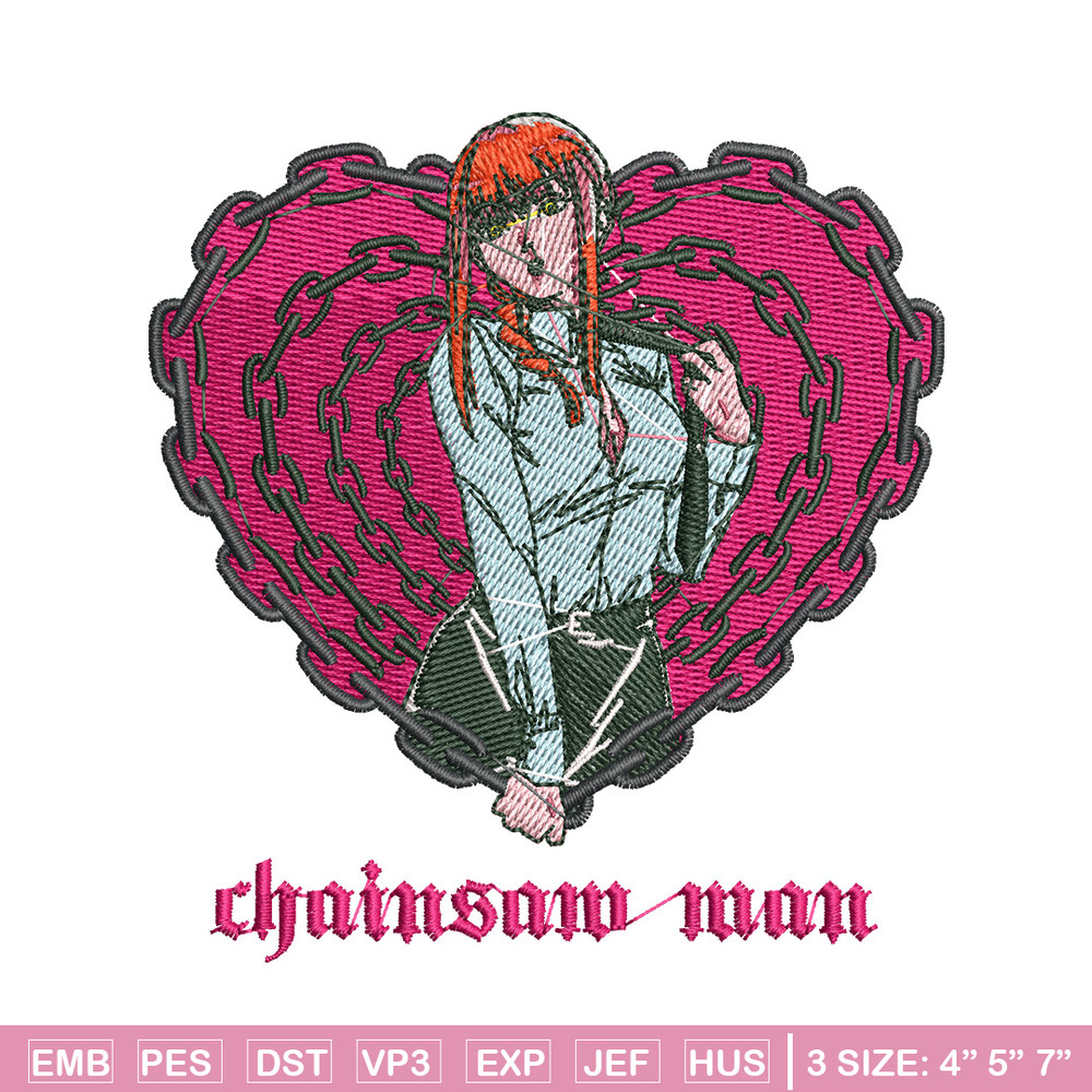 Makima embroidery design, Chainsaw man embroidery, Anime design, Embroidery shirt, Embroidery file, Digital download.jpg