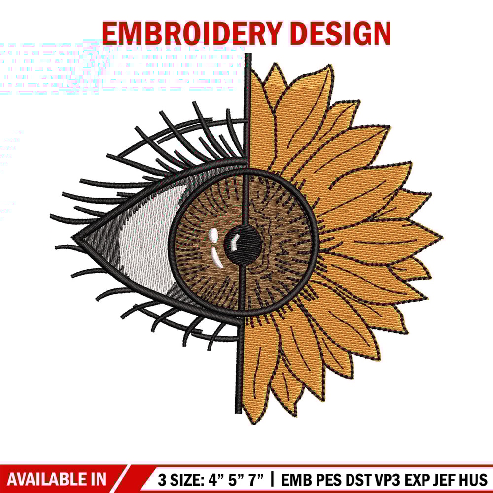 Flower eyes embroidery design, Flower embroidery, Embroidery file, Embroidery shirt, Emb design, Digital download.jpg