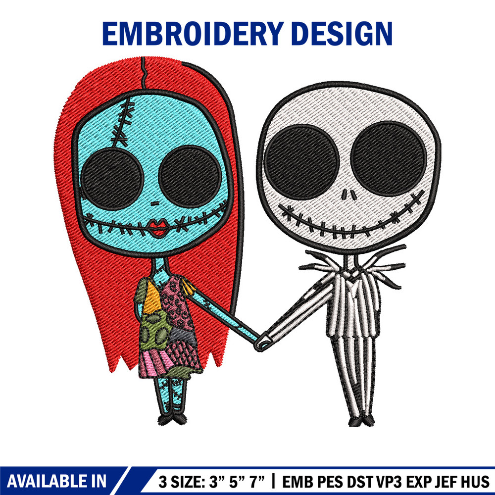 Doll couple embroidery design, Skeleton embroidery, Embroidery file, Embroidery shirt, Emb design, Digital download.jpg