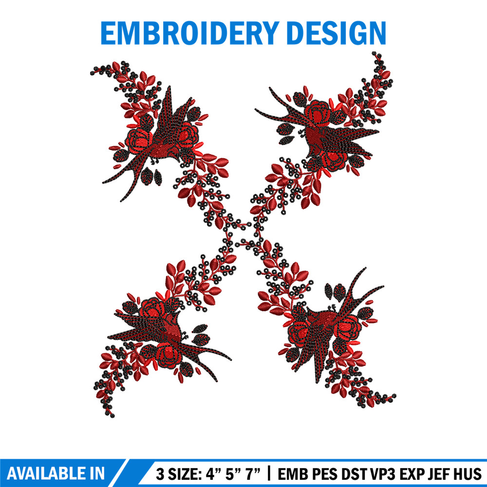 Flower windows embroidery design, logo embroidery, Flower design, Embroidery shirt, logo shirt, Instant download.jpg