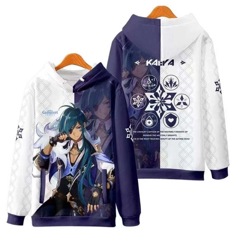 Kaeya Genshin Impact All Over Print 3D Hoodie Zip Hoodie, Kaeya Genshin Impact Hoodie 3D Zip Hoodie Fleece Hoodie