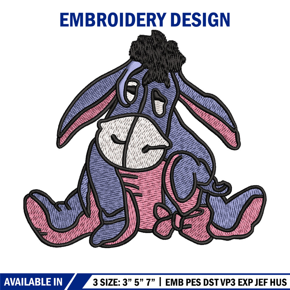 Donky embroidery design, Pooh disney embroidery, Embroidery file, Embroidery shirt, Emb design, Digital download.jpg