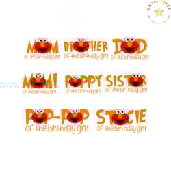 sesame street family of the birthday girl svg png download