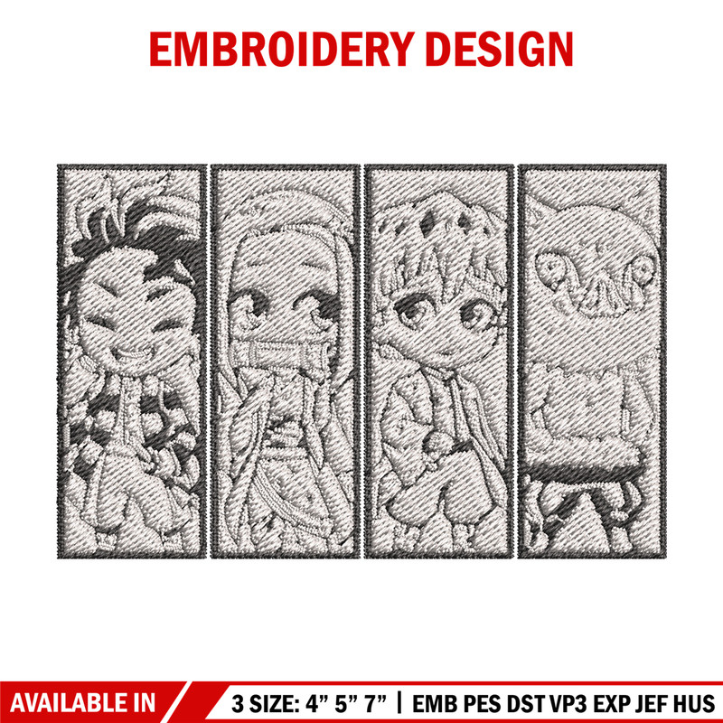 Friends poster embroidery design, Tanjiro embroidery, Embroidery shirt, Embroidery file, Anime design, Digital download.jpg