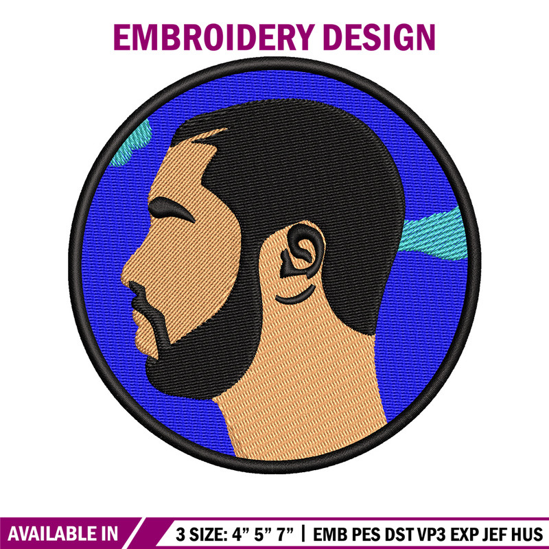 Drake circle embroidery design, Drake embroidery, Embroidery file, Embroidery shirt, Emb design,Digital download.jpg