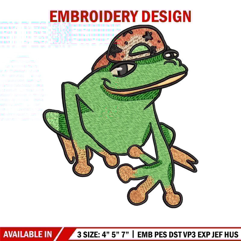 Frog boy embroidery design, Frog embroidery, Embroidery file, Embroidery shirt, Emb design, Digital download.jpg