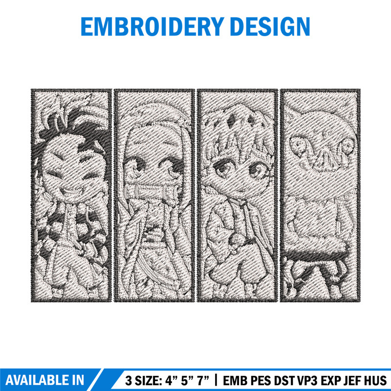 Friends poster embroidery design, Tanjiro embroidery, Embroidery shirt, Embroidery file, Anime design, Digital download.jpg