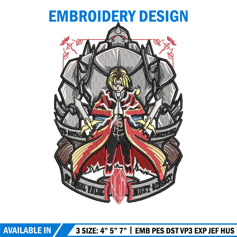Full metal embroidery design, Full metal embroidery, Anime design, Embroidery shirt, Embroidery file, Digital download.jpg