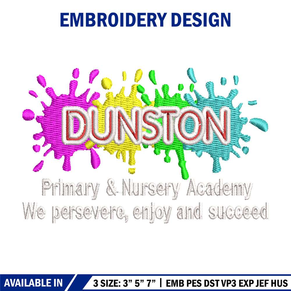 Dunston Primary logo embroidery design, logo embroidery, logo design, Embroidery shirt, logo shirt, Instant download.jpg