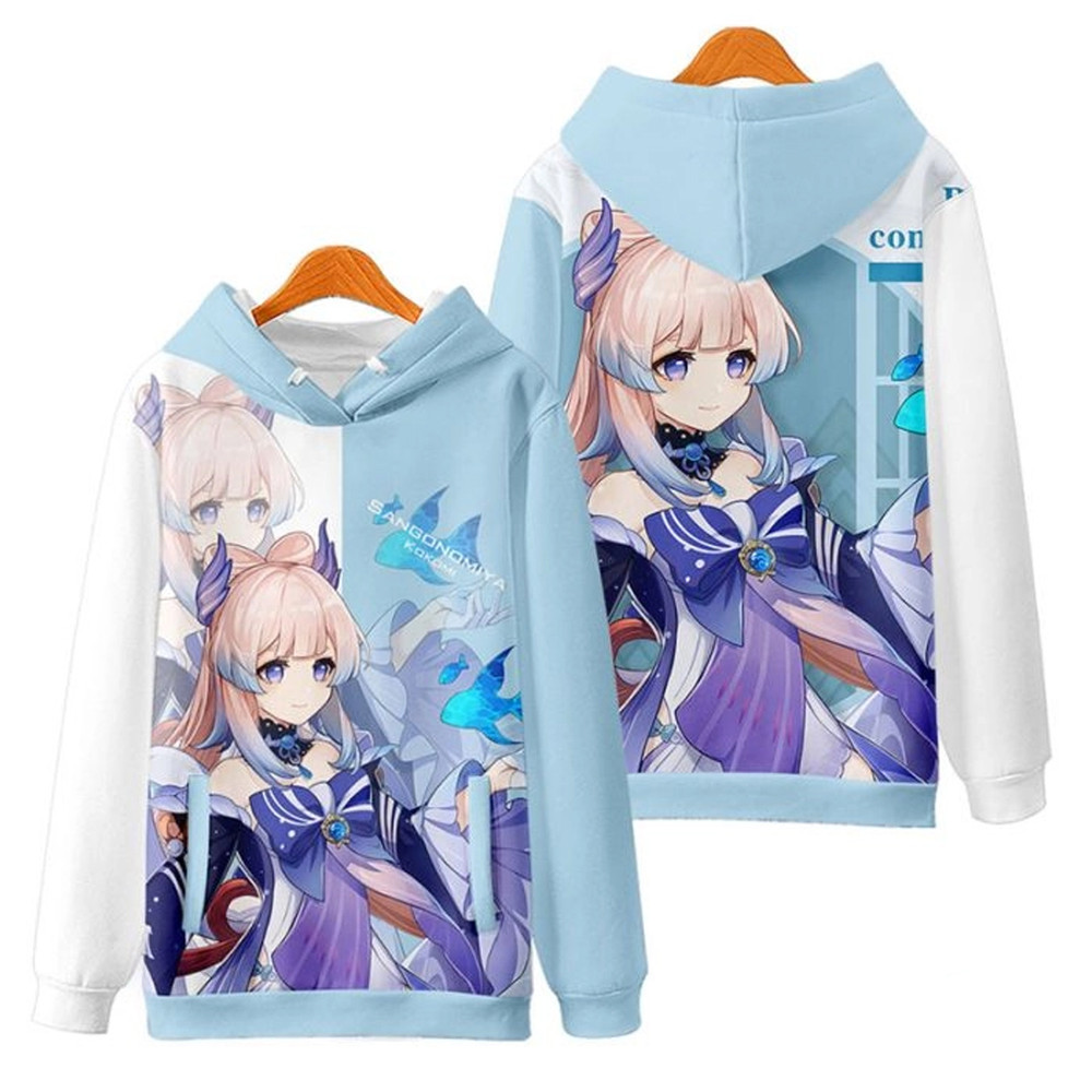 Kokomi Genshin Impact All Over Print 3D Hoodie Zip Hoodie, Kokomi Genshin Impact Hoodie 3D Zip Hoodie Fleece Hoodie